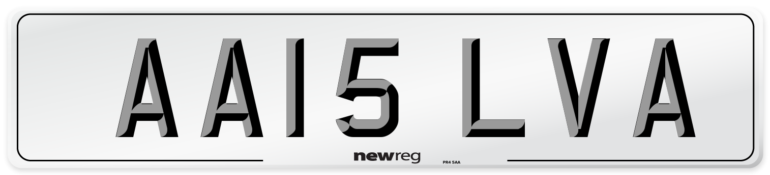 AA15 LVA Number Plate from New Reg